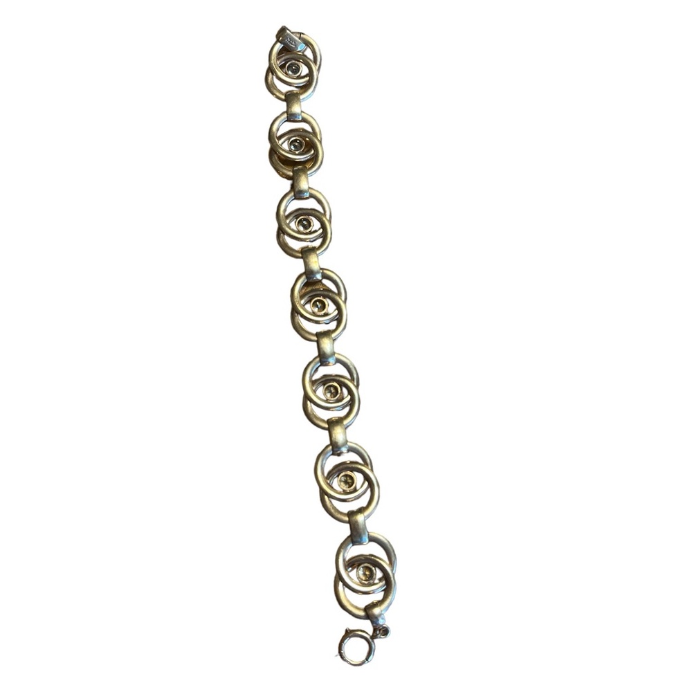 Vintage HSB 1/20 12K Gold Filled Light Blue Stone Bracelet - Picture 2 of 4